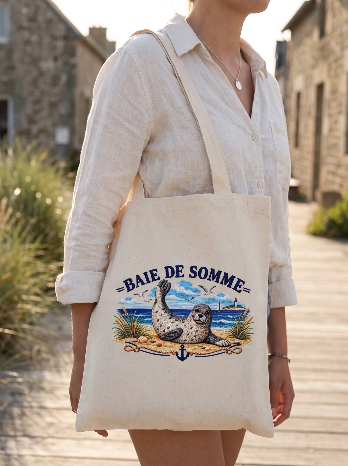 Cabas Baie de Somme en Toile