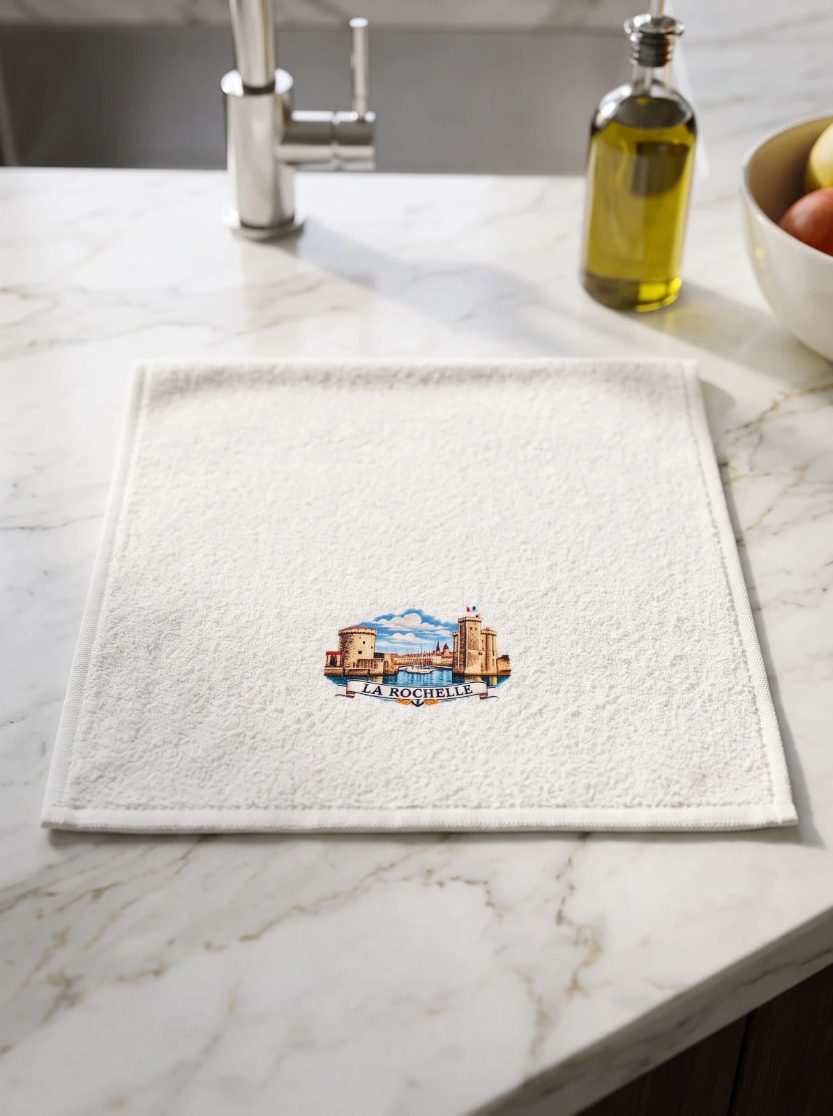 Serviette d’Invité Éponge Imprimée La Rochelle