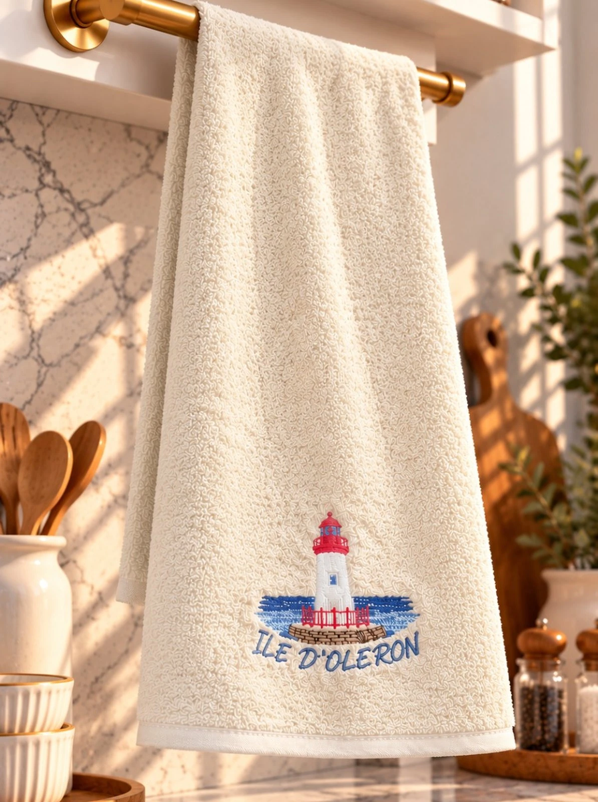 Île d’Oléron Embroidered Terry Guest Towel