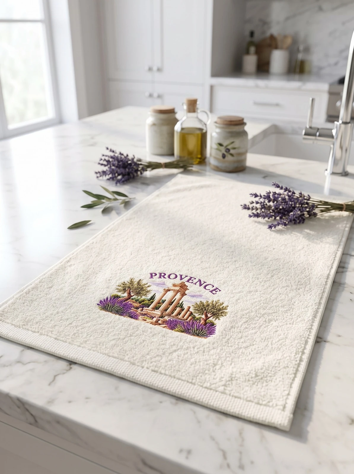 Provence Baskılı Bukle Misafir Havlusu
