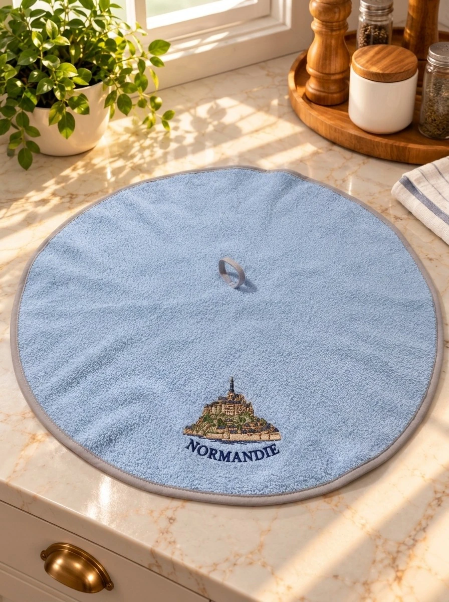 Normandie Embroidered Round Hanging Towel