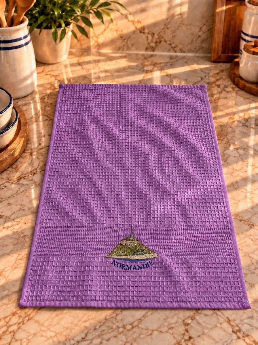 Normandie Nakışlı Waffle Mutfak Havlusu
