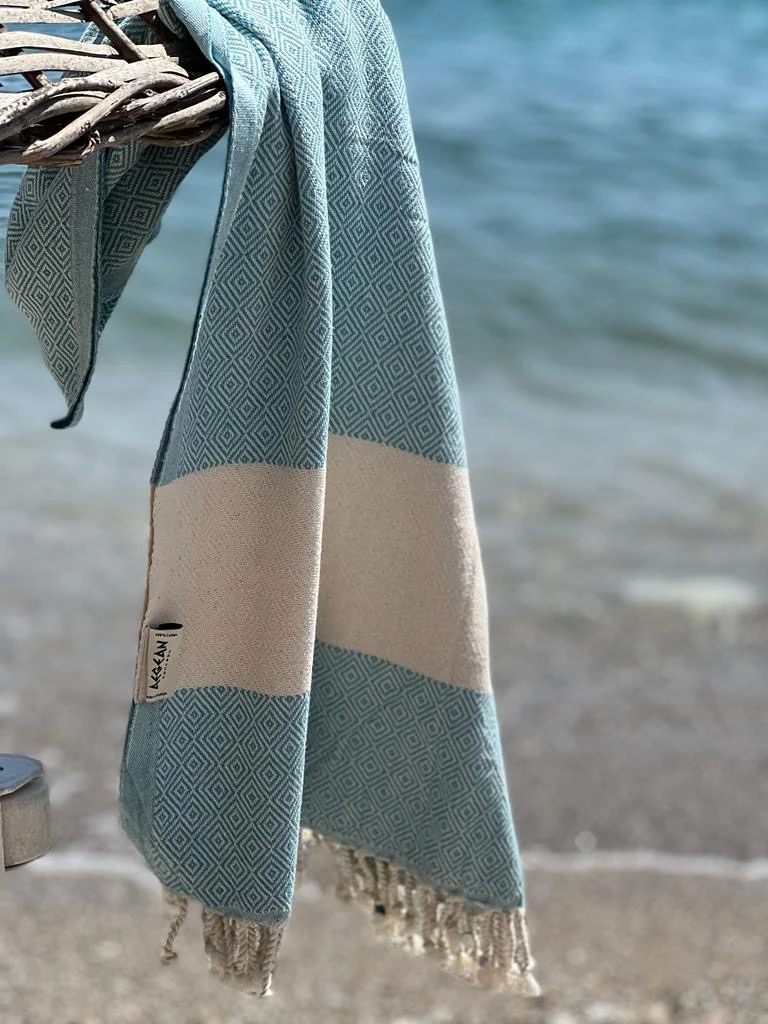 Adaçayı Yeşili Jakarlı Riviera Peştemal